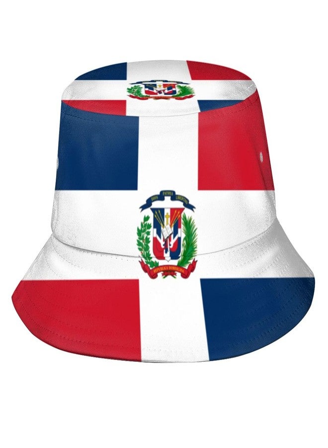 KKRMTUG Dominican Republic Flag Bucket Hat for Women Men Dominican Republic Fisherman Hats Outdoor Summer Sun Protection Travel Hiking Caps - Image 1